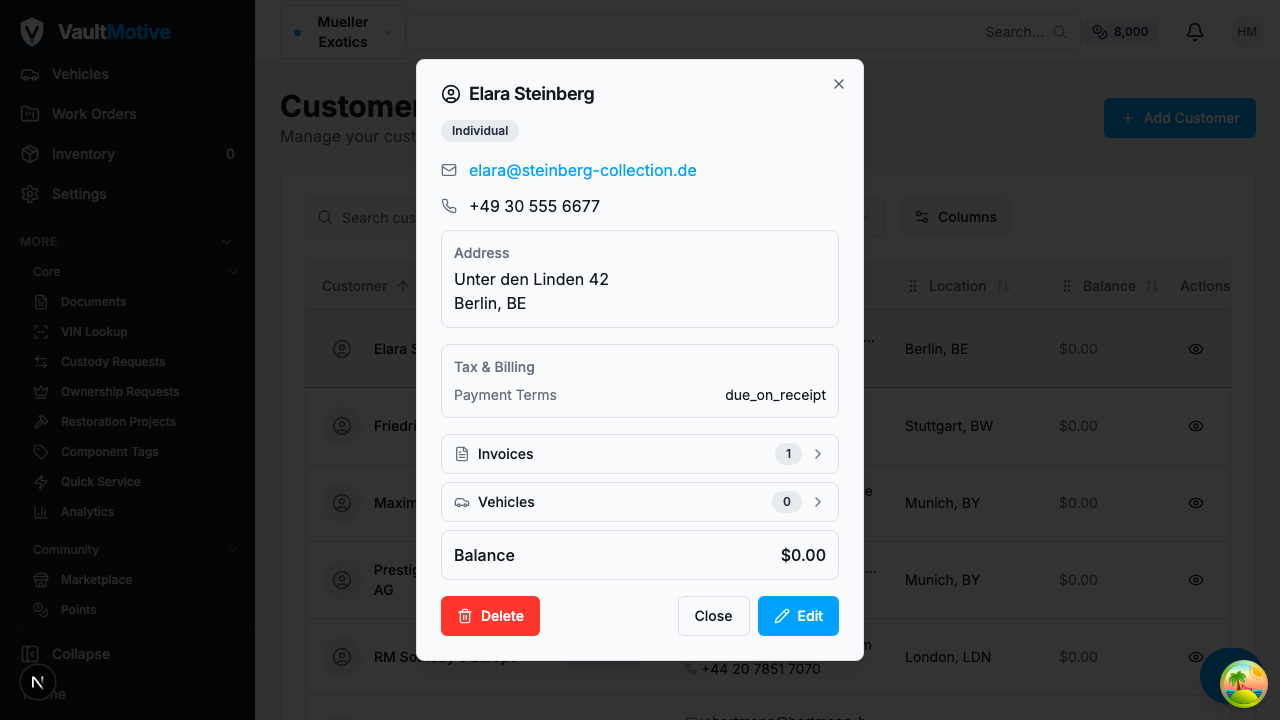 Customer Vehicle Portfolio