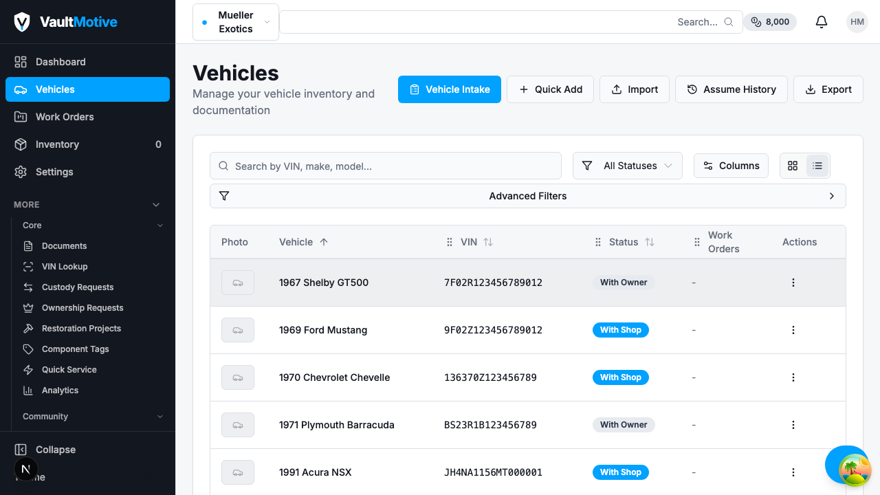 Vehicle Vault - Complete vehicle documentation
